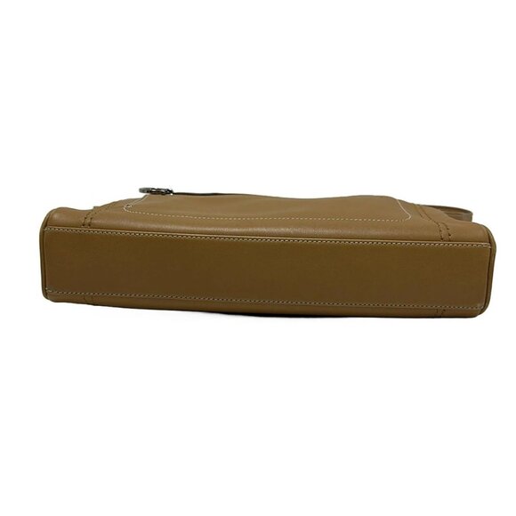 Auth Salvatore Ferragamo Gancini - Light Brown Leather Shoulder Bag - Picture 9 of 9